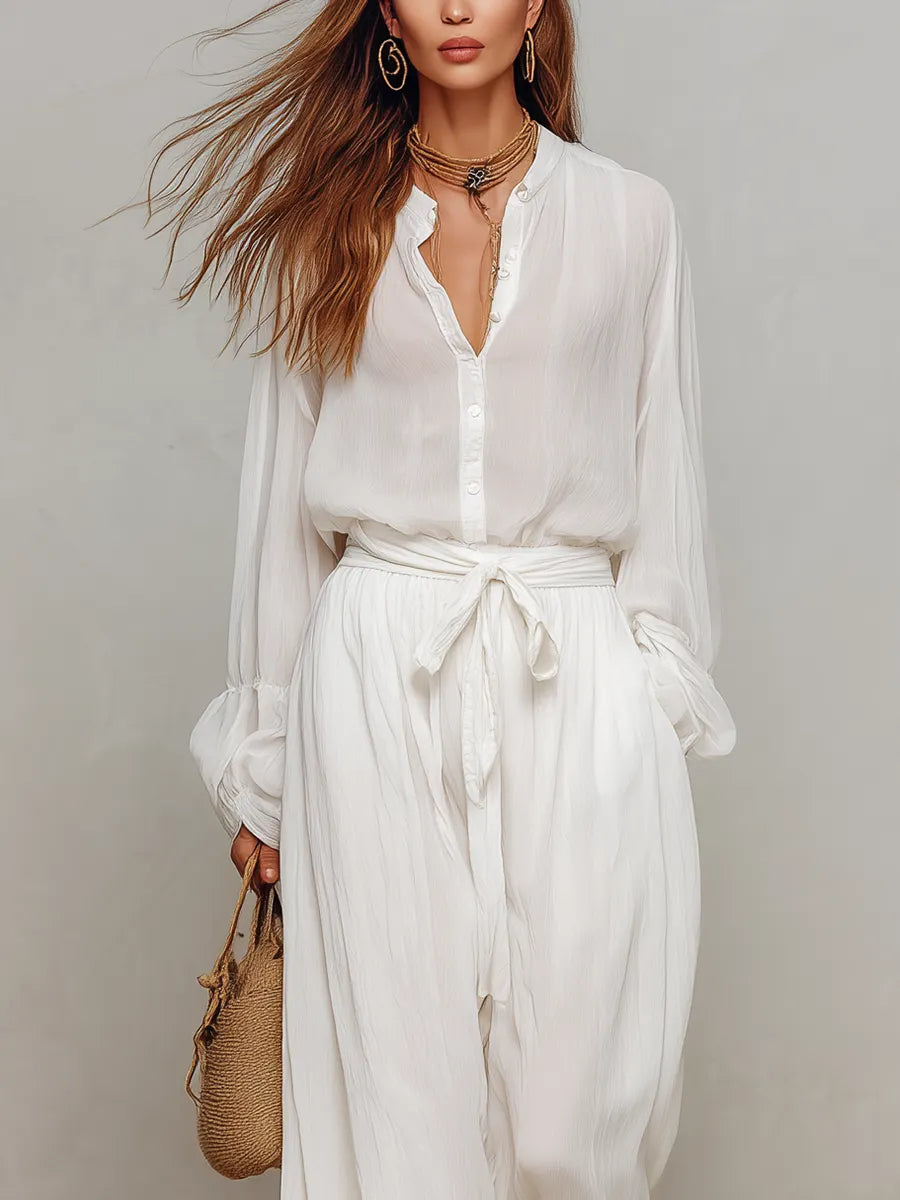 Effortless Ivory  Lightweight Chiffon Set