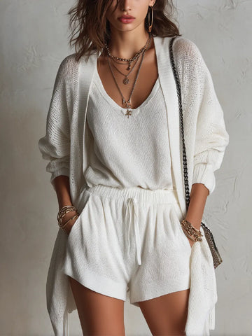Bohemian Ivory Knitted Three Piece Set