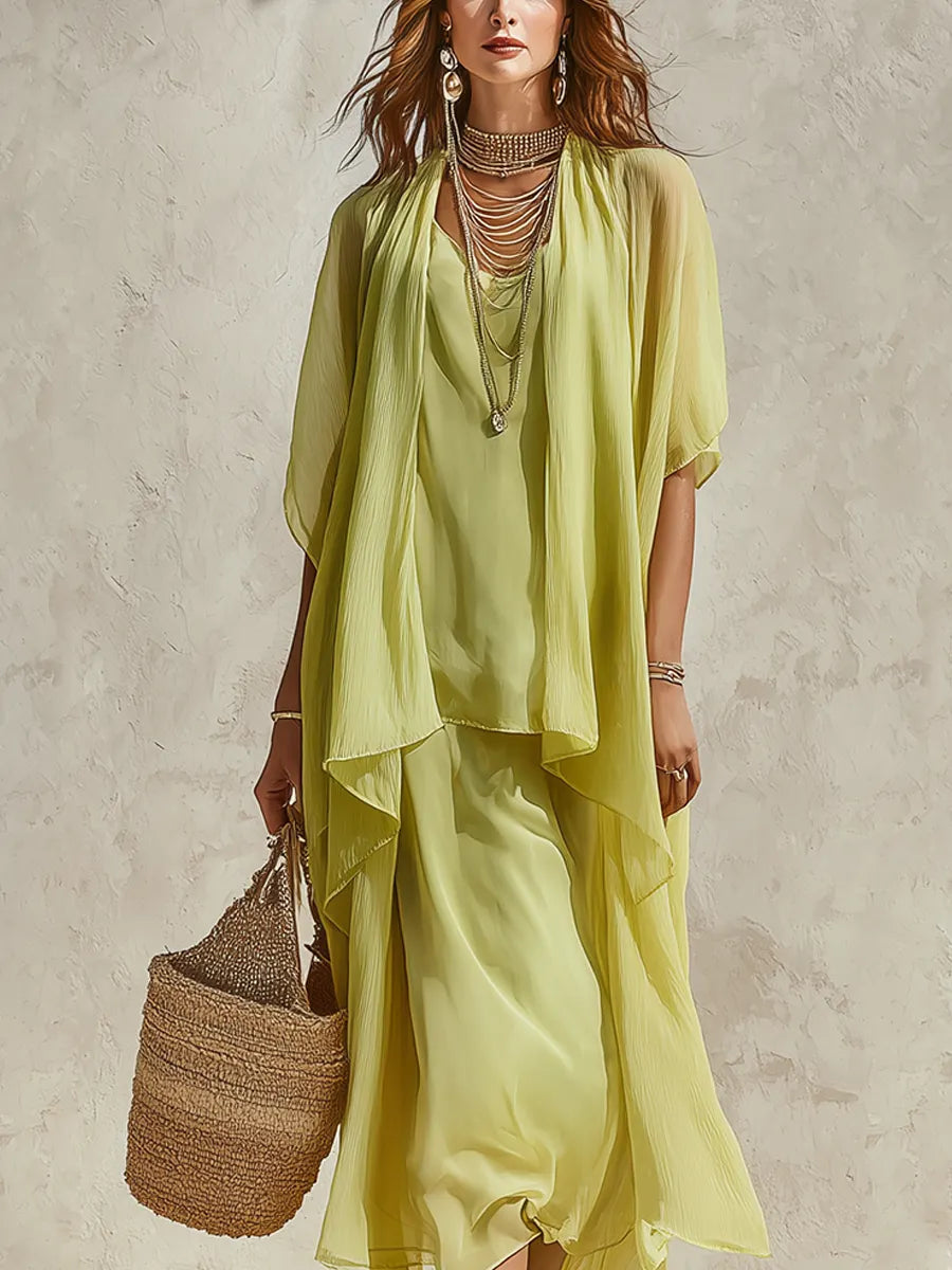 Fresh Bohemian Green Flowy Set